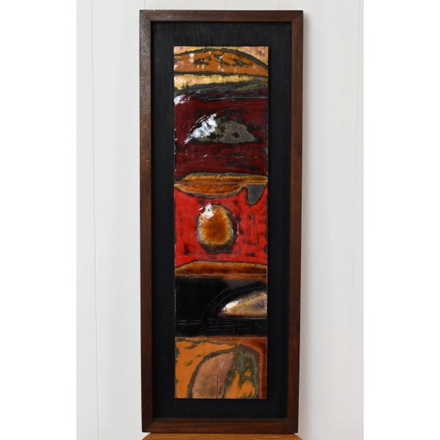 Organic Mid Century Copper Enamel Wall Art Panel Sculpture For Sale - Image 10 of 10