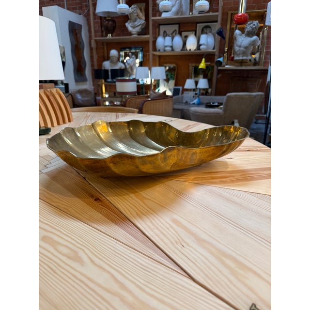 Modern Sculptural Shell-Form Brass Tray For Sale - Image 3 of 8