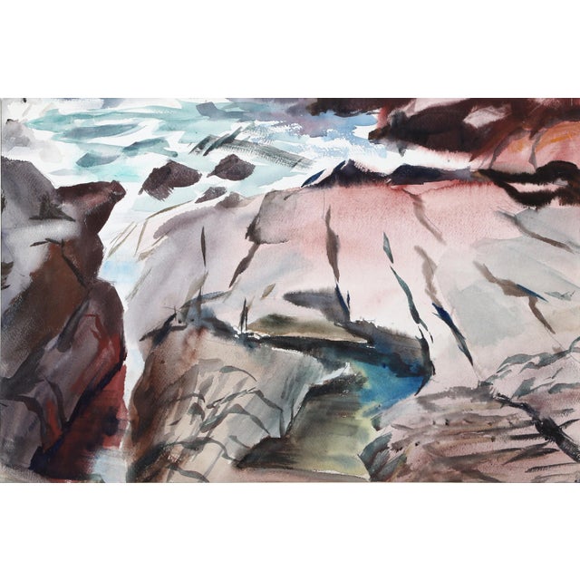 Eve Nethercott, Surf Bald Head Cliff (P4.26), Watercolor on Paper For Sale