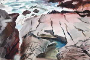 Eve Nethercott, Surf Bald Head Cliff (P4.26), Watercolor on Paper