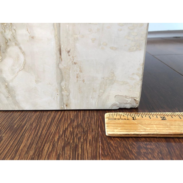 1970s 1970s Hollywood Regency Artedi Travertine and Brass End Tables - a Pair For Sale - Image 5 of 8