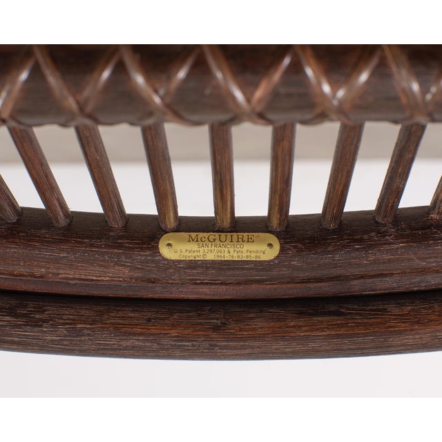 Set of Six McGuire Rattan Leona Loop Back Dining Chairs For Sale - Image 11 of 18