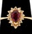 14K Yellow Gold Rubellite Diamond Ring, featuring one prong set pear brilliant cut rubellite weighing approx. 0.75 carat,...
