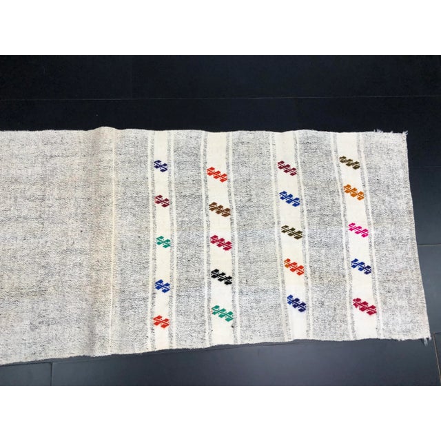Textile Vintage Ethnic Turkish Handwoven Kilim Runner Rug For Sale - Image 7 of 11