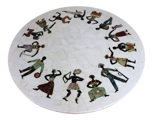 1960s Vintage Pietra Dura Marble Stone Inlay Coffee Table