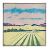 Modern American Landscape in Mixed Media on Canvas Framed by P. L. Bradbury For Sale