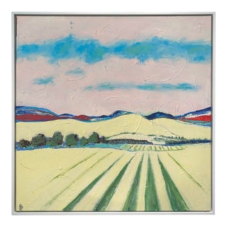 Modern American Landscape in Mixed Media on Canvas Framed by P. L. Bradbury For Sale