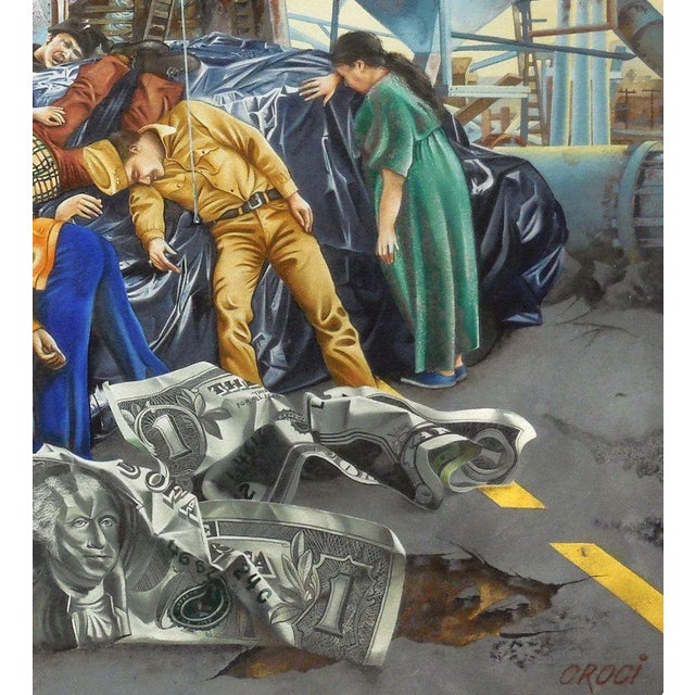 Signed lower right, "Croci" for Ron Croci (American, born 1945) and painted circa 1970. A substantial figural watercolor...