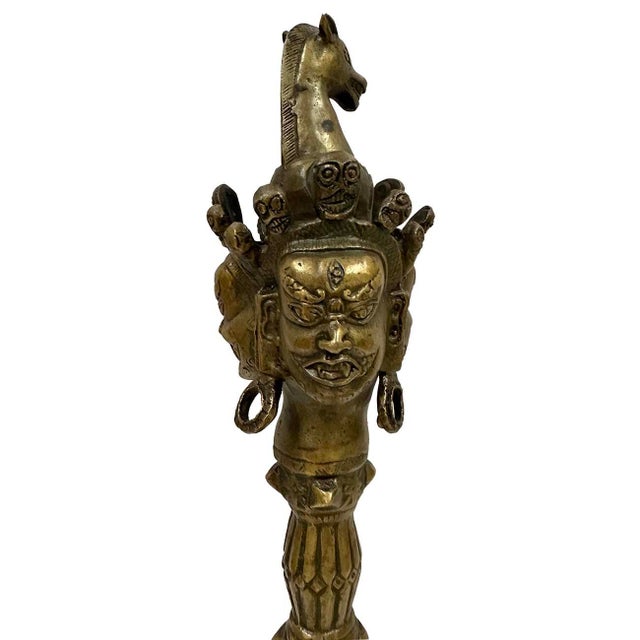 Copper Early 20th Century Tibetan Bronzd Hayagriva Phurba For Sale - Image 8 of 15