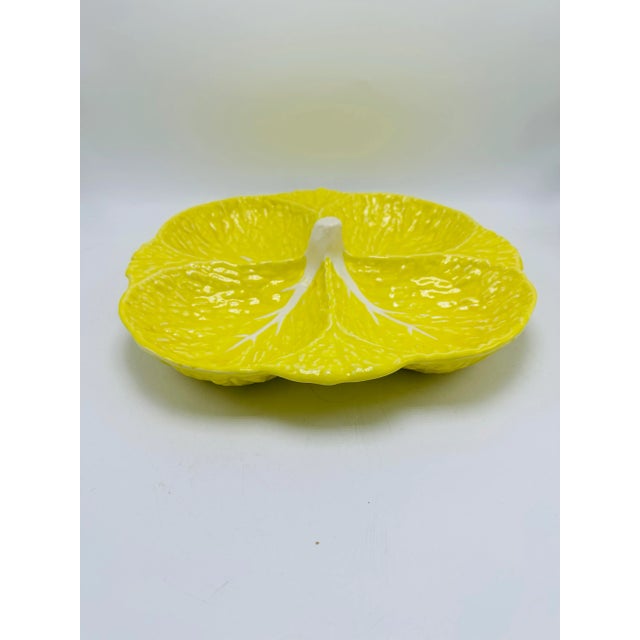 1970s Cabage Leaf Divided Serving Plate For Sale - Image 5 of 9