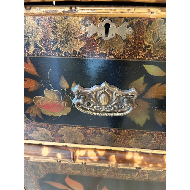 19th Century Split Bamboo & Chinoiserie Decorated Chest of Drawers For Sale - Image 12 of 12