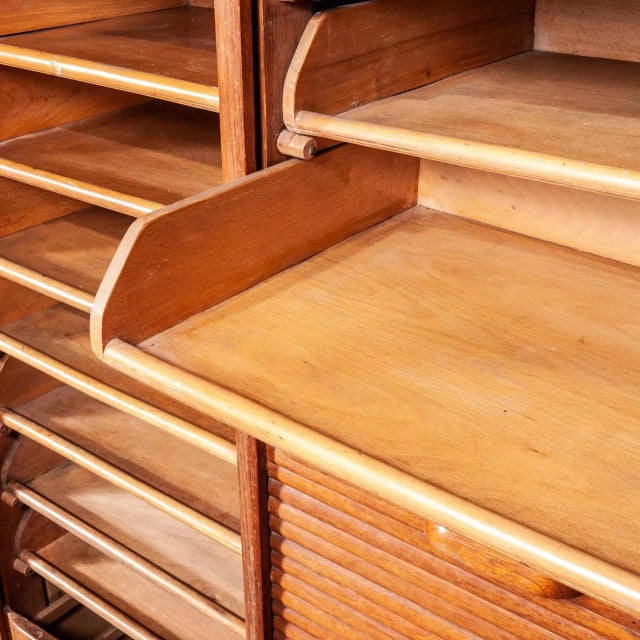 Tambour Fronted Oak Cabinet from Thonet, 1930s For Sale - Image 3 of 13