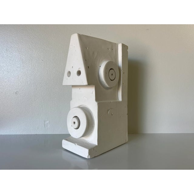 Modern Modernist Cubist Plaster Male Face Sculpture For Sale - Image 3 of 10