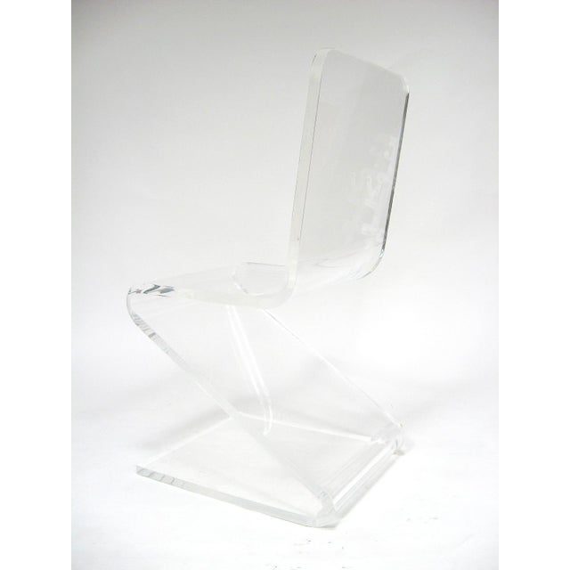 Plastic Lucite Z Chair For Sale - Image 7 of 9