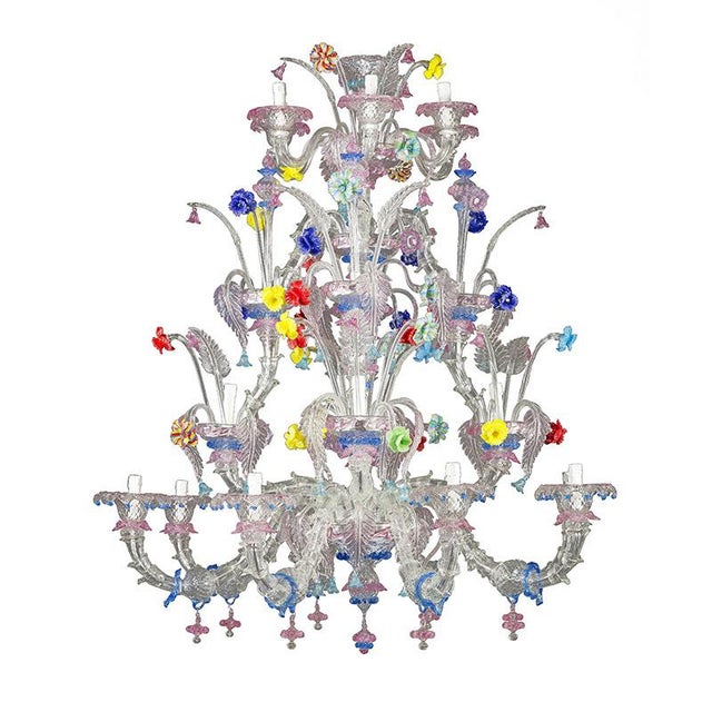 Vintage Murano Glass Chandelier, 1950s For Sale - Image 9 of 9