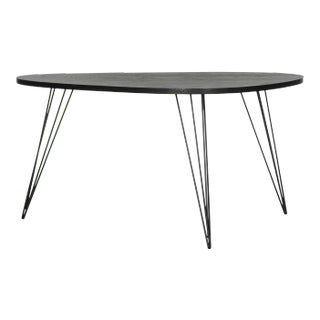 Retro Mid Wood Coffee Table in Black For Sale