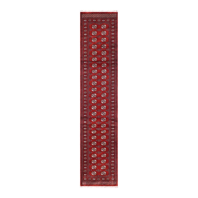 Rustic Bokhara Rust/Beige Hand Knotted Wool Rug Runner For Sale