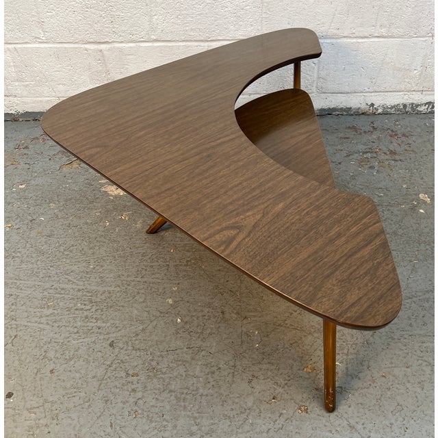 Brown Mid-Century Modern Atomic Boomerang Two-Tier Coffee Table For Sale - Image 8 of 15