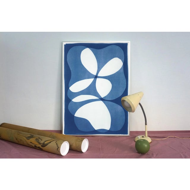 Blue 2022, Minimal Blue Tones Cyanotype Monotype of "Layered Kidney Beans", Piece by Kind of Cyan For Sale - Image 8 of 9