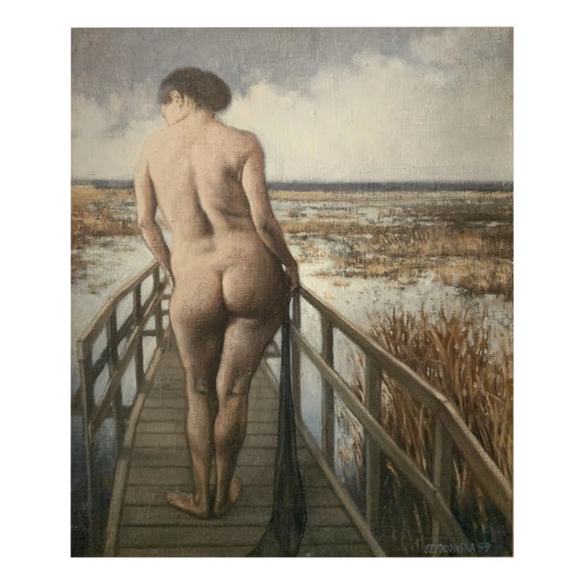 Katarzyna Szydłowska, A Bridge, Oil on Canvas, 1999 For Sale