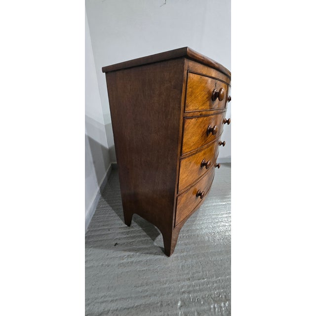 Mahogany Bow Front Chest Drawers, 1810 For Sale - Image 6 of 13