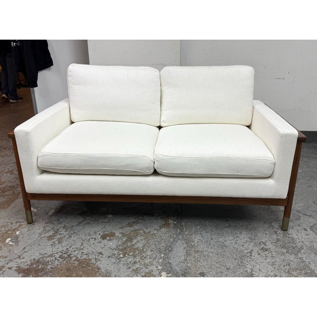 Mid-Century Modern Jason Wu for Interior Design Mid Century Inspired Loveseat For Sale - Image 3 of 12