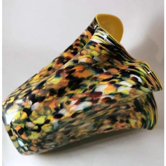1970s Multicolored Murano Glass Mod. Handkerchief Vase in the style of Venini, 1970 For Sale - Image 5 of 13