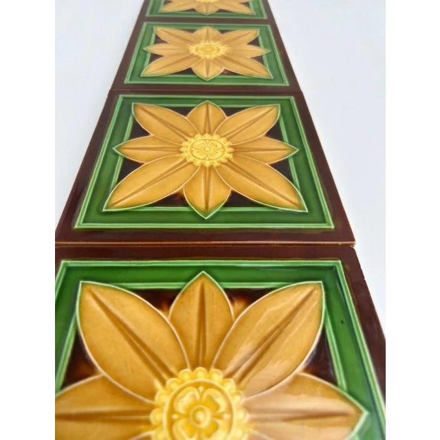 Art Deco Glazed Relief Tiles attributed to Gilliot, Hemiksem, 1920s For Sale - Image 11 of 12
