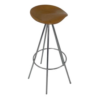 Vintage Industrial Jamaica Bar Stool with Wooden Seat by Pepe Cortes Amat 3 / Knoll For Sale