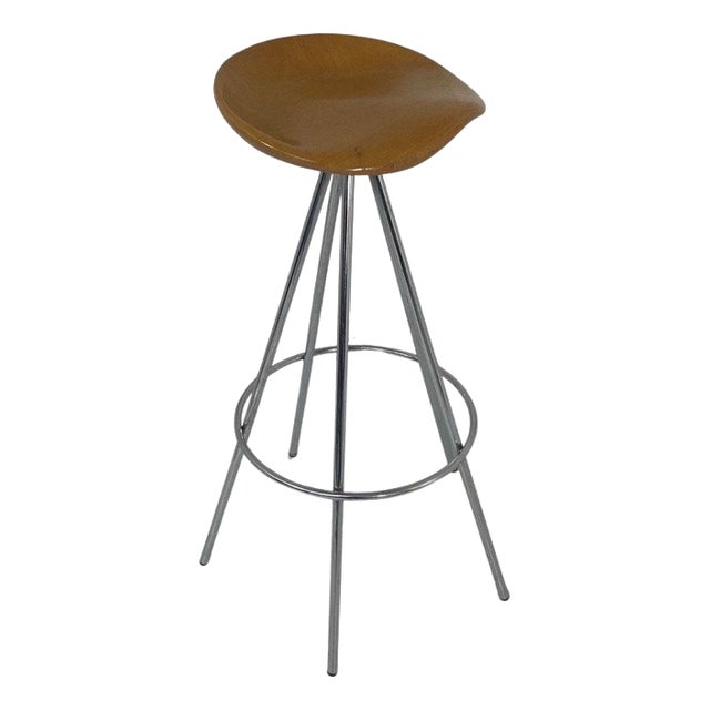 Vintage Industrial Jamaica Bar Stool with Wooden Seat by Pepe Cortes Amat 3 / Knoll For Sale