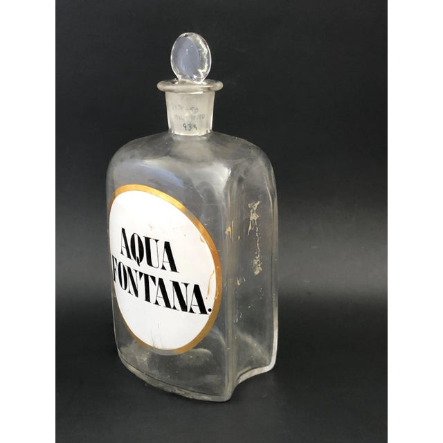 Shabby Chic Antique Hand Blown Glass Apothecary Jar With Stopper For Sale - Image 3 of 13