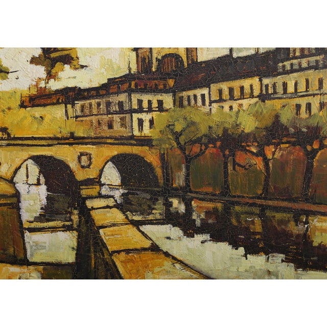 French Cityscape 8, 1968 Signed Oil Painting by Jacques Pergel For Sale - Image 4 of 5
