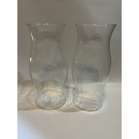 Farmhouse Ribbed Glass Hurricane Shades a Pair For Sale - Image 3 of 7
