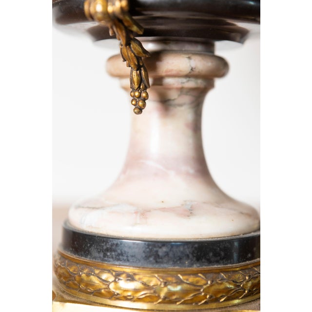 Pair of 19th-Century French Neoclassical Marble and Gilt Bronze Urns For Sale - Image 11 of 12