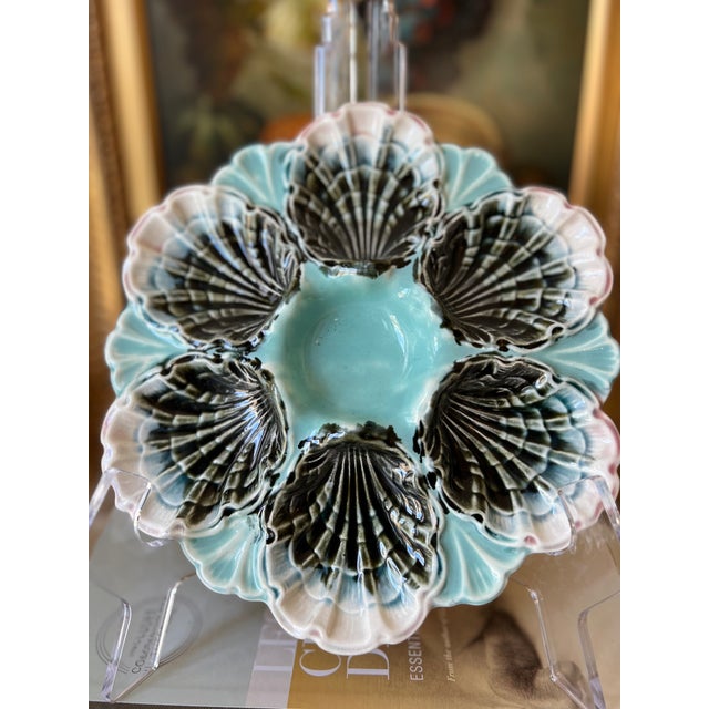 Rare Antique Fives Lille Majolica Oyster Plate - D For Sale - Image 11 of 12