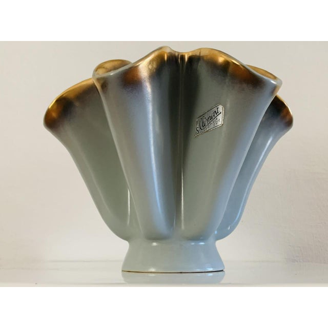 Gold Mid-Century Modern French Ceramic Vase by B. Letalle for Saint-Clément, 1950s For Sale - Image 8 of 18