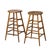 Vintage 1940s pair of matching tall hardwood artist's stools with round seats, splayed turned legs, and double-rung...