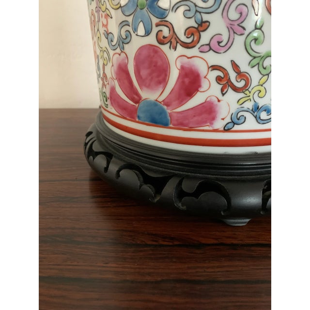 Ceramic Mid Century Converted Chinese Ginger Jar Lamp For Sale - Image 7 of 8