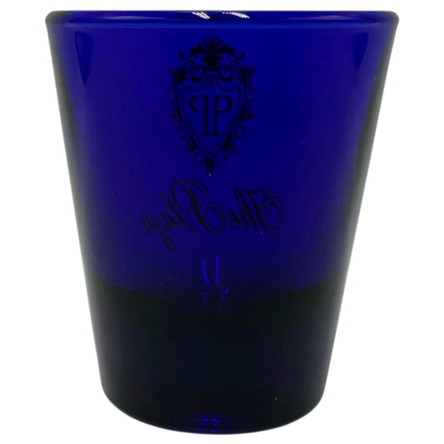 Vintage Contemporary The Plaza Hotel Nyc Cobalt Blue Shot Glass For Sale - Image 4 of 12