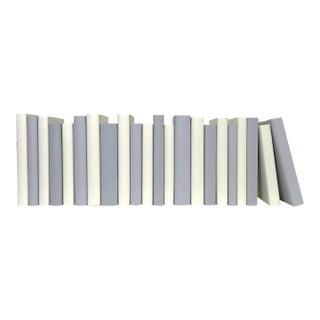 Decorative Books - Light Mist Paper Wrapped Books - Grey and Yellow Books By The Foot For Sale