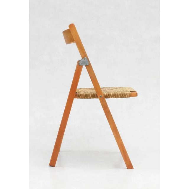Vintage French Beech Folding Chairs, 1970s, Set of 6 For Sale - Image 6 of 10