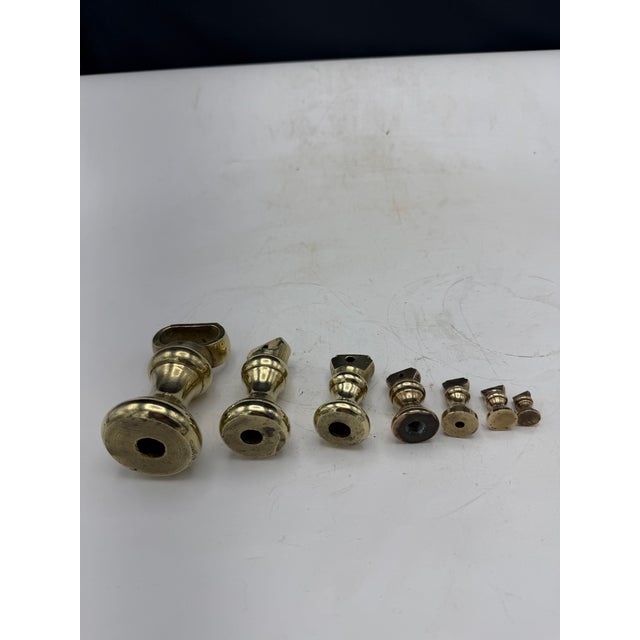 Set of Seven Solid Brass Scale Weights For Sale - Image 4 of 6