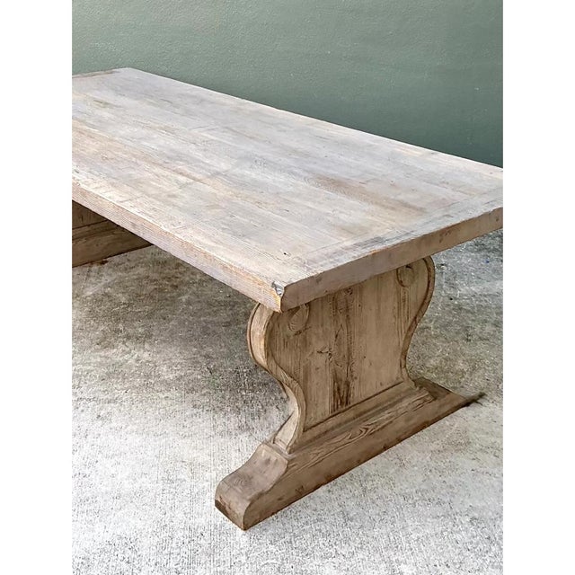 Contemporary Vintage Sculptural Wood Dining Table For Sale - Image 3 of 14