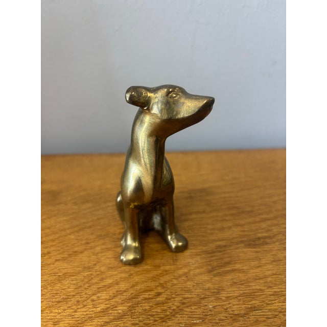 Vintage English Brass Dog For Sale - Image 4 of 5