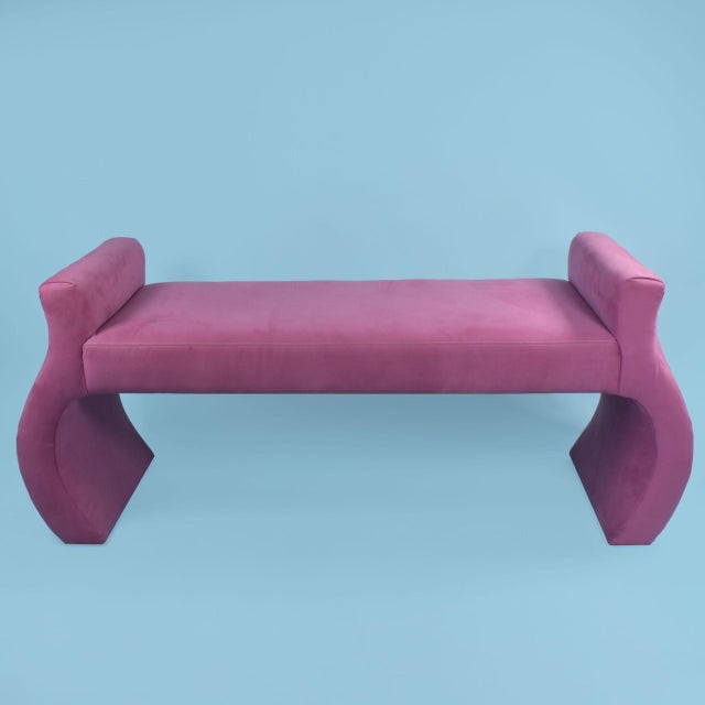 Mid-Century Modern Parsons Bench in nice as found vintage condition. There are minor scuffs, scrapes and wear to the...