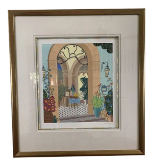 1980s Positano Limited Edition Thomas McKnight Serigraph, Framed