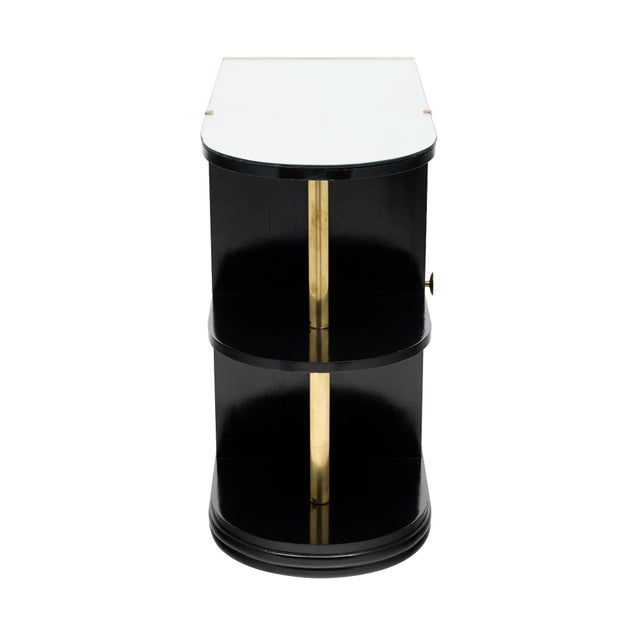 Art Deco Art Deco Period French Ebonized Walnut Veneer Bar Cart For Sale - Image 3 of 9