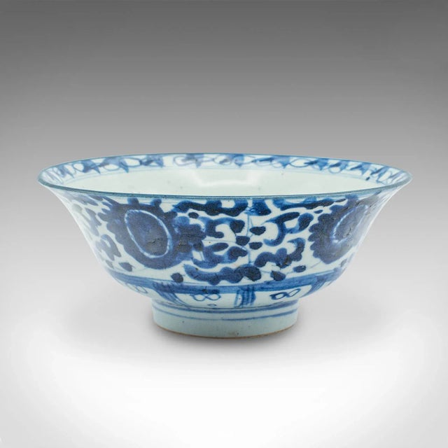 1900's Pair of Antique Blue and White Serving Bowls For Sale - Image 6 of 11