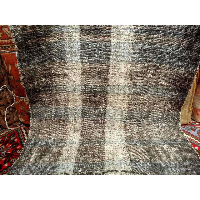 Textile Vintage Turkish Kilim Rug, Handwoven Wool, Stripe Pattern, Ivory & Gray, 3x9 For Sale - Image 7 of 8