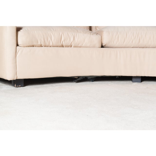 Fabulous two piece circular sectional sofa by Milo Baughman for Thayer Coggin. The original cream colored fabric seems to...